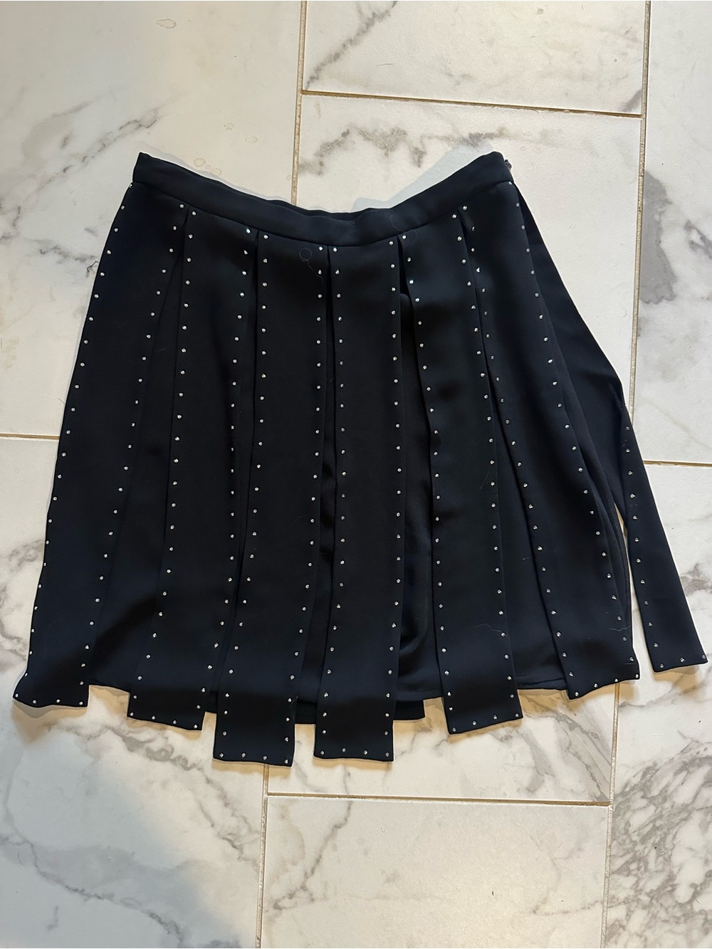 MICHAEL Michael Kors Black Mini Skirt with Silver Studs